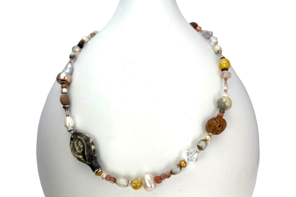 Clay Nut And Seed Necklace