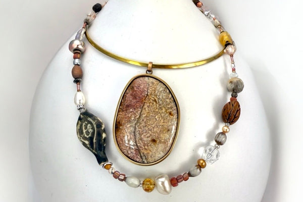 Clay Nut And Seed Necklace